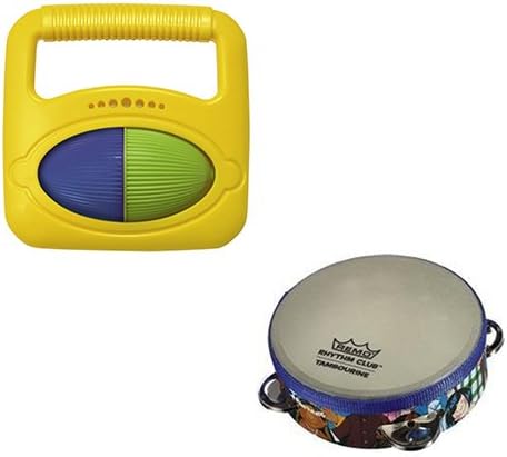 Toddler Music Toys, Rhythm & Fine Motor Skills Toys - Hohner Musical Shapes (Square) + Remo Rhythm Club Tambourine