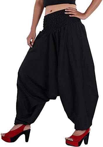 New Krishna Fashions Men's and Women's Cotton Casual Yoga Harem Pants (Multicolour, Free Size)