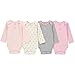 Wan-A-Beez Unisex Baby 4 Pack Long-Sleeve Bodysuits (12 Months, Pink Print)