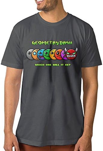 Galoov Men's DeepHeather Generid Cotton Geometry Dash Which One Will It Be T-Shirt