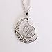 Silver Pentagram and Crescent Moon Pendant - Wiccan Jewelry, Pentacle Necklace, Pentagram Necklace