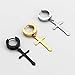 3pcs Gold/Black/Silver Stainless Steel Cross Charm Dangle Huggie Hinged Hoop Earrings for Men Women