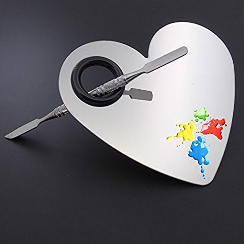 NEW Heart Shape Makeup Palette Spatula Fashion Stainless Steel Pallet Makeup Artist Tools for Blending Cosmetic Foundation Shades Kit