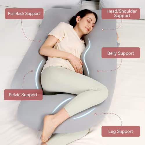 Momcozy Pregnancy Pillows for Sleeping, U Shaped Full Body Pillow for