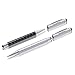 Stylus,TouchFine(TM) 2pcs 3-in-1 Replaceable Micro-Fiber Tip Stylus Pen for All Capacitive Touch Screen Smartphones,Tablets PC(Extra 4 Micro Fiber Tips) With Gift Box-Classic Grid Black/Silver