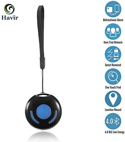 Key Finder, HAVIR Wallet Locator Seeker Item Finder Smart Bluetooth Anti-lost Tracker Tracking Alarm for iPhone, iPad, iOS/Android Devices - Black