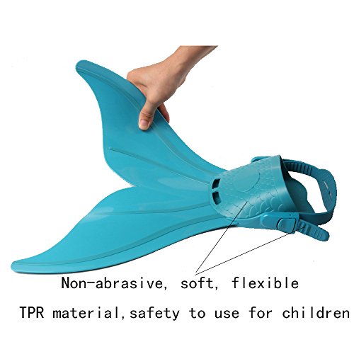 Monofin Adjustable Mermaid Tails Swim Fins with 3 Colors for Swimming with Flipper Diving Fins, Girls & Boys (Green) - Thumbnail 3