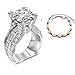 Desirepath 925 Sterling Silver Ring, Cubic Zirconia CZ Diamond Elegant Eternity Engagement Wedding Band Ring