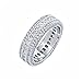 Barzel Vintage Style 5 Rows Cubic Zirconia Wide Band Statement Cocktail Eternity Band Ring 18k White Gold Plated Jewelry