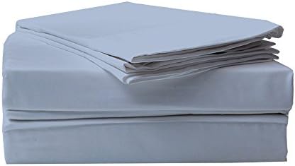 Blanc De Blancs 1000 Thread Count Luxurious and Super Soft Sheet Set, Queen, Pale Blue