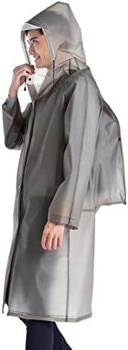 JDRAIN Portable Lightweight EVA Grey Raincoat Mens Womens Hooded Poncho With a Carry Bag Outdoor Travel Hiking Rain Jacket