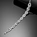 JEWMAY Yumei Jewelry Clear Rhinestone Bracelet Silver-tone Wedding Bridal Bracelet Crystal Bracelet