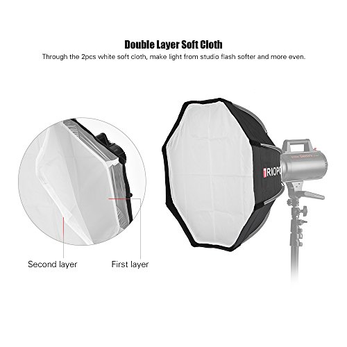 Andoer 55cm Faltbare 8-polige Octagon Studioblitz Softbox mit weichem Tuch Tragetasche Bowens Mount für Studio Strobe… – Bild 7