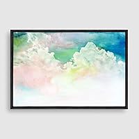 Framed Canvas Wall Art Watercolor Cloud Canvas Prints Home Artwork Decoration for Living Room,Bedroom - 16x24 inches