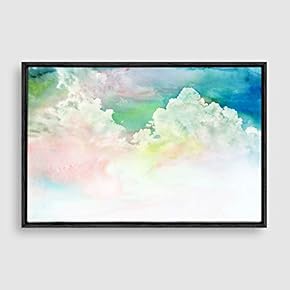 Framed Canvas Wall Art Watercolor Cloud Canvas Prints Home Artwork Decoration for Living Room,Bedroom - 16x24 inches