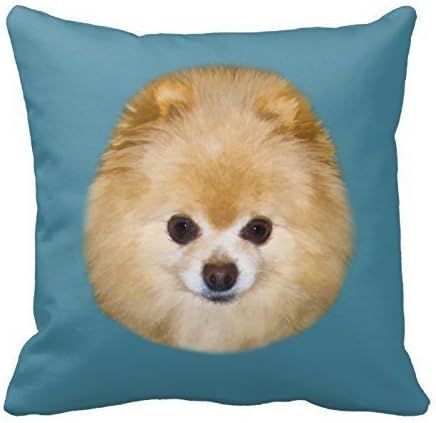 Personalized Throw Pillowcase 18x 18Brown and White Pomeranian Dog Throw Pillow Cover