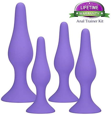 4Pcs 4 Size Smooth Silicone àn-al Bu~tt Plug Kits, Super Stimulation àn-al Trainer Beginner Set for Man Women
