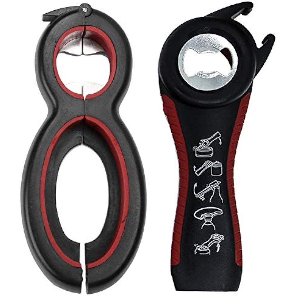 Jar Opener Bottle & Can Ergonomic Multifunction Set For Weak Hands