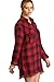 Umgee Women's Lightweight Plaid Flannel Tunic With Frayed Fringe Hem reg/Plus