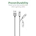 [Apple MFi Certified] Zendure® 12 inch (30 cm) Nylon Braided USB Charge/Sync Cable with Lightning Connector for iPhone 6/6 Plus, iPad Air 2 and More (Silver)