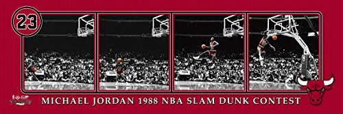 Basketball Michael Jordan 1988 NBA Slam Dunk Contest - 12x36 Unframed Photoramic Photo #3008
