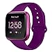 Kmasic Sport Band Compatible with Fitbit Versa/Fitbit Versa 2/Fitbit Versa Lite Edition, Soft Silicone Strap Replacement Wristband Versa Smart Fitness Watch, Purple, Small