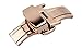 RECHERE 20mm Stainless Steel Push Button Deployment Clasp For Leather Watch band Strap Color Rose Gold