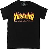 Thrasher Magazine Flame Black Men's Short Sleeve T-Shirt - Medium