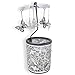 Butterfly Candle Holder - Silver Metal Rotating Spinning Butterflies with Flowers and Bees - Spinning Swedish Design - Measures 6.25