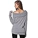 Merryfun Women's Warm Off-Shoulder Pullover Sweater Bottoming Shirt, Grey XL
