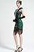 BABEYOND Women's Flapper Dresses 1920s Beaded Fringed Great Gatsby Dress Green Small