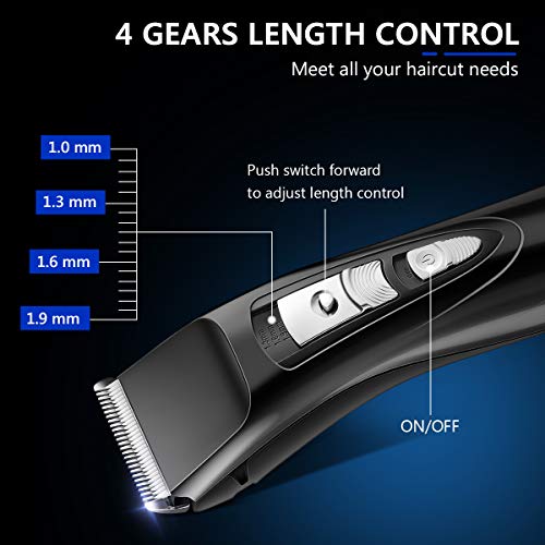 NICEAUTY Hair Clippers for Men, Electric Cordless Clippers for Hair Cutting, Professional Barber Clippers - Hair Beard Trimmers with 2 Guide Combs, Rechargeable Waterproof Hair Cut Kit for Men & Boys