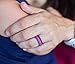 FluxActive Silicone Wedding Ring for Women by (8 Pack) Thin Stackable Rubber Bands - Diamond Pattern (Violet, Hot Pink, Apricot, White, Blue, Gray, Apple Green, Black, 8)