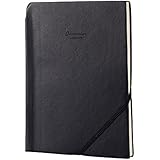 Memory Store Thick Classic Notebook with Elegant PU Leather Ruled Softcover Writing Bullet Journal with Pen Insert, Inner Pocket, Banded &amp; Year Calendar