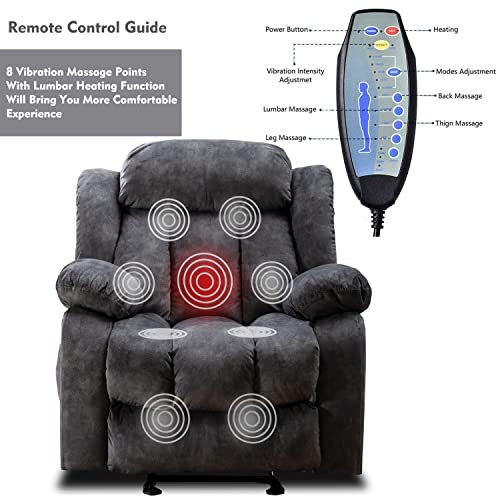 CANMOV Massage Rocker Recliner Chair with Heat and Vibration Manual