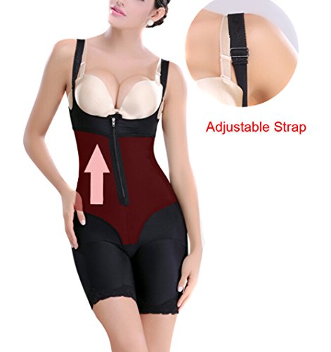ieasysexy Women Waist Trainer Underbust Corset Thigh Reducer Bodysuit Shapewear (Black #1, US M/Tag XL for waist 30"-31.5") - Thumbnail 5