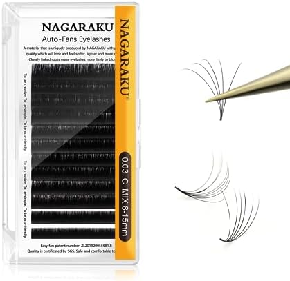 Obeyalash Wimpernverlängerungen – Vorgefertigte Fächer, D-Curl, 9–15 Mm, Für DIY-Looks
