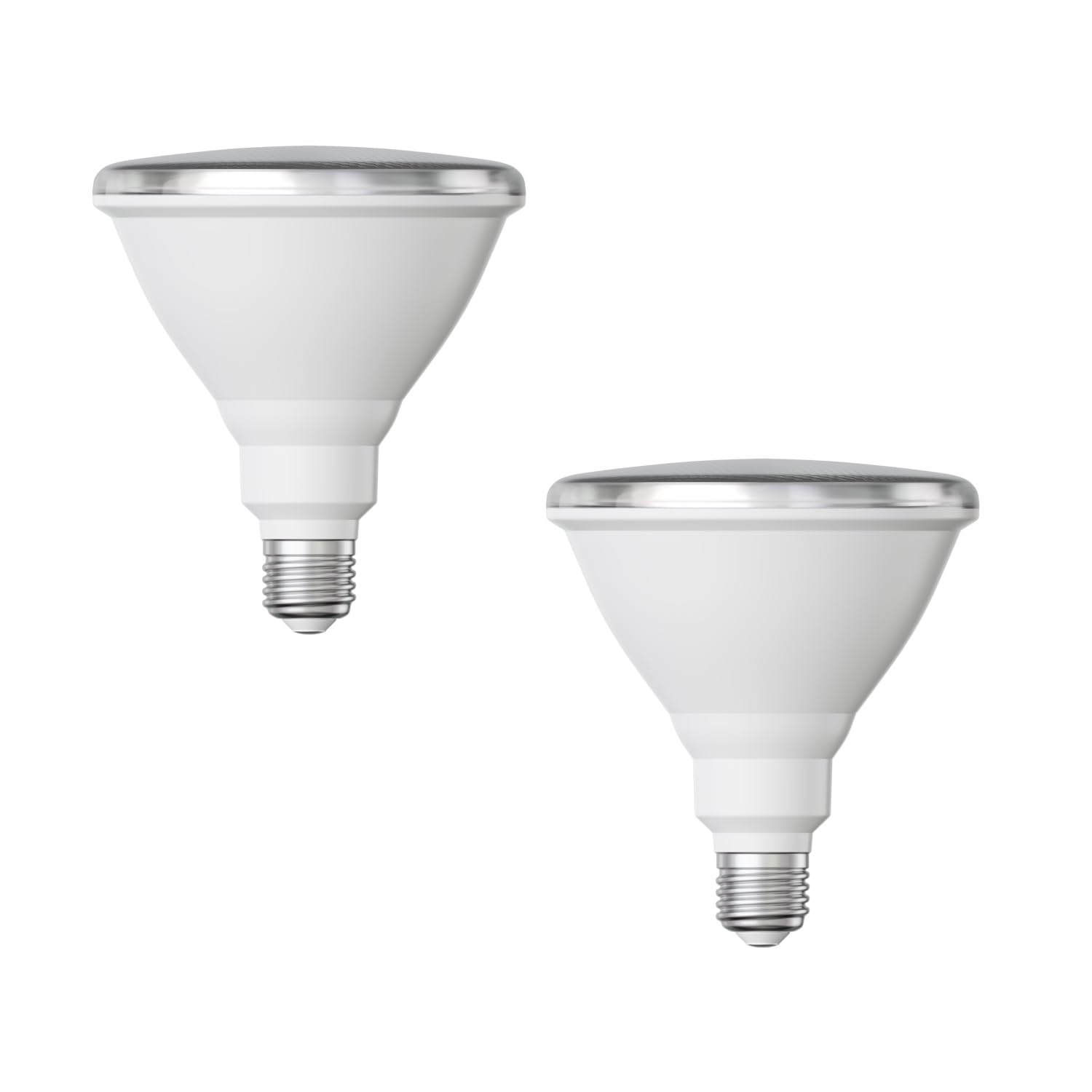 ledscom.de 2 Pieces E27 LED Bulb, PAR38 Short Neck, White (4000 K), 14.9 W, 1395lm, 41°, Reflector Mirror (Silver)