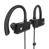 TaoTronics Bluetooth Headphones, Wireless in Ear Earbuds, Sports Earphones with 360° Adjustable Earhooks (15 Hour Playtime, aptX Lossless Sound and CVC 6.0 Noise Cancelling Mic，IPX5 Sweat Proof)
