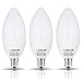 LOHAS Candelabra LED Bulbs, 60 Watt LED Light Bulbs Equivalent Daylight (5000K) E12 Bulb, Candelabra Base, 120Volt, 550Lumens,180 Degree Beam Angle, LED Candles, LED Lights Pack of 3 (Not-Dimmable)