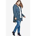 Women’s Plus Size Hooded Anorak Denim Jacket www.denim.fit
