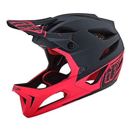 Troy Lee Designs Adult Full Face | Enduro | Downhill | Trail | Mountain Biking Stage Stealth Helmet with MIPS (X-Small/Small, Black/Pink)