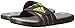 adidas Unisex Adissage Cloudfoam Slides Sandal, Black/Solar Slime/Iron Metallic, 10 US Men
