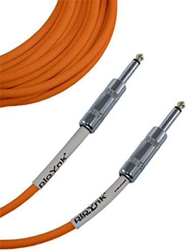 ploYnk1/4 to 1/4 mono TS Instrument Straight Patch Cable 4 FT foot long Orange