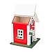 MEWANG Hanging Colourful Birdhouse Garden Country Cottages Bird House Condo Wooden Red Height 9.7