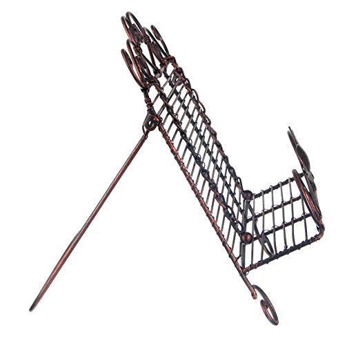 Kitchen Cookbook Holder Reading Rest Cookbook Stand Holder Foldable Tablet Cook Book Stand Bookrest with Adjustable Backing & Elegant Pattern (FBA-SPJ02-Bronze) - Thumbnail 2