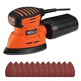 TACKLIFE Classic Mouse Detail Sander with 12Pcs Sandpapers, 12,000 OPM Sander, Efficient Dust Collection System For Tight Spaces Sanding in Home Decoration, DIY - PMS01A