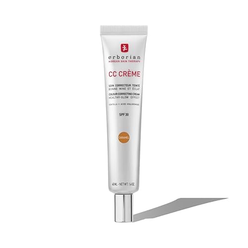 Erborian - CC Cream with Centella Asiatica - High Definition Radiance Face Cream and Makeup - SPF 30 Sun Protection - Korean Skincare - Caramel 40 ml