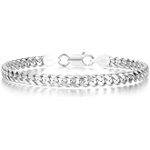 ASDULL 925 Sterling Silver Cuban Bracelets 5/8mm Silver/Gold Plated Bracelets for Women Cuban Link Bracelet for Men 6.5-9 Inches