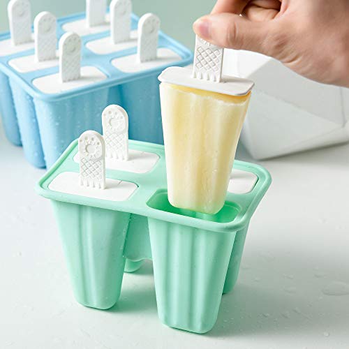 Popsicle Molds 4 Pieces Silicone Ice Pop Molds BPA Free Popsicle Mold Reusable Easy Release Ice Pop Maker